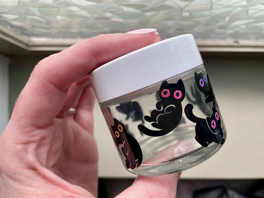 10 Cosmic Void Black Cat Vinyl Decals - Laptop notebook planner stationary Sticker, vehicle car window, adorable black cats for Halloween