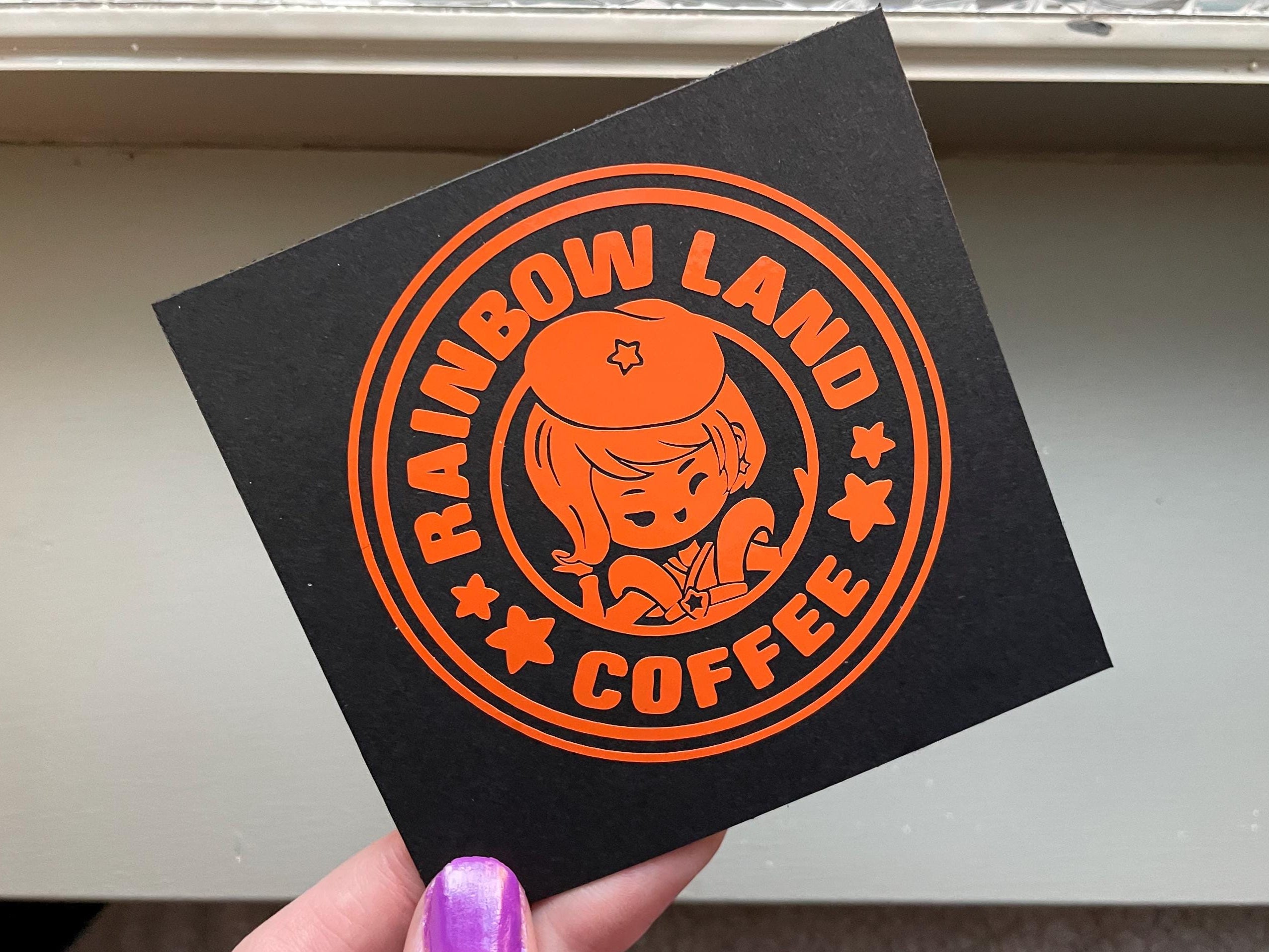 Lala Orange Vinyl Decal: Rainbow Brite Color Kids, Rainbow Land Coffee Label