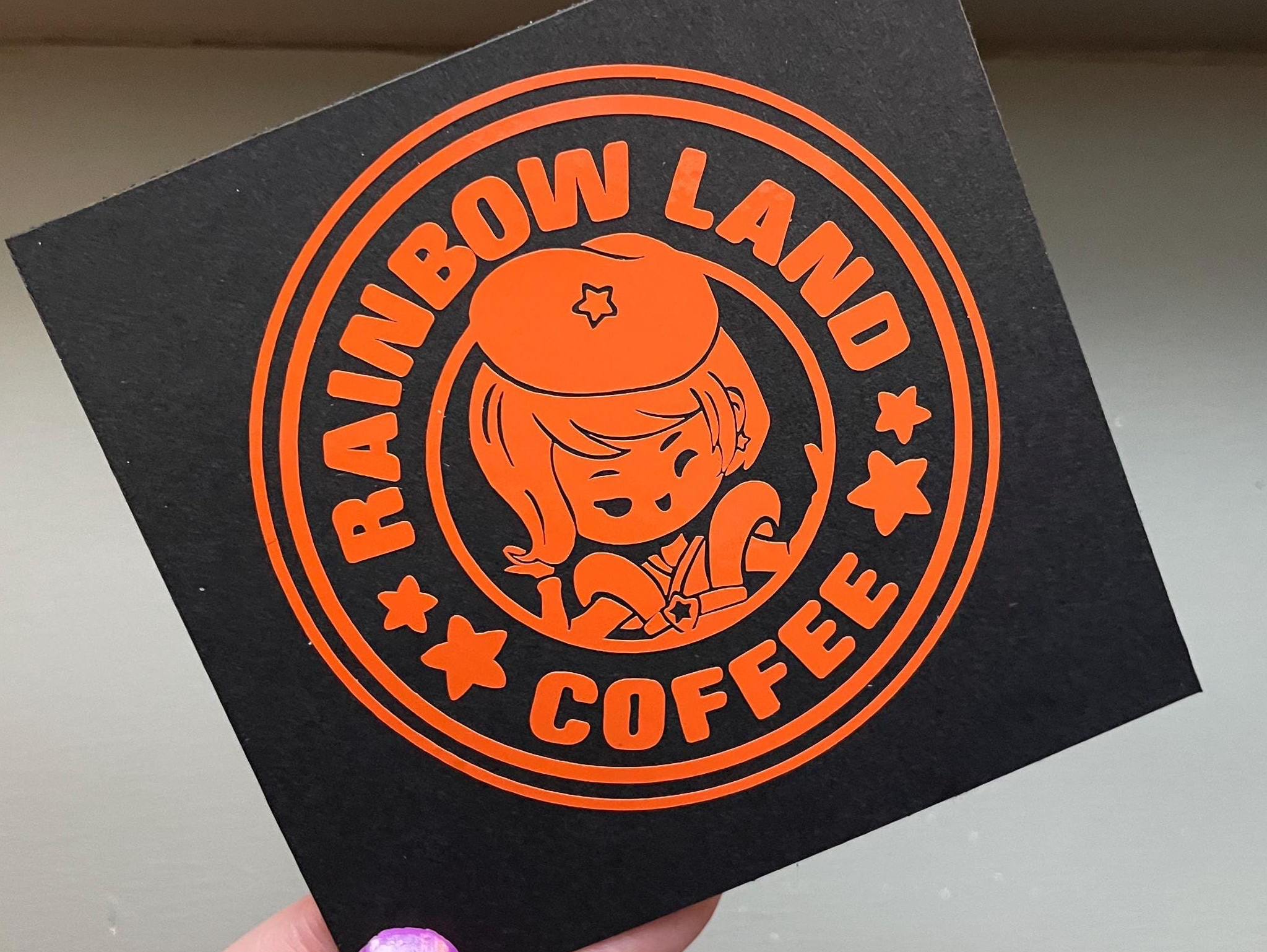 Lala Orange Vinyl Decal: Rainbow Brite Color Kids, Rainbow Land Coffee Label