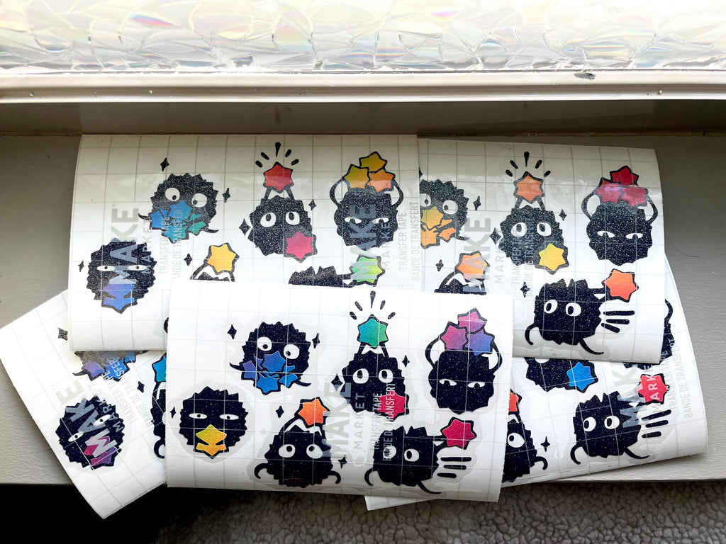 Soot Sprite Vinyl Decals: Spirited Away Glitter Stickers