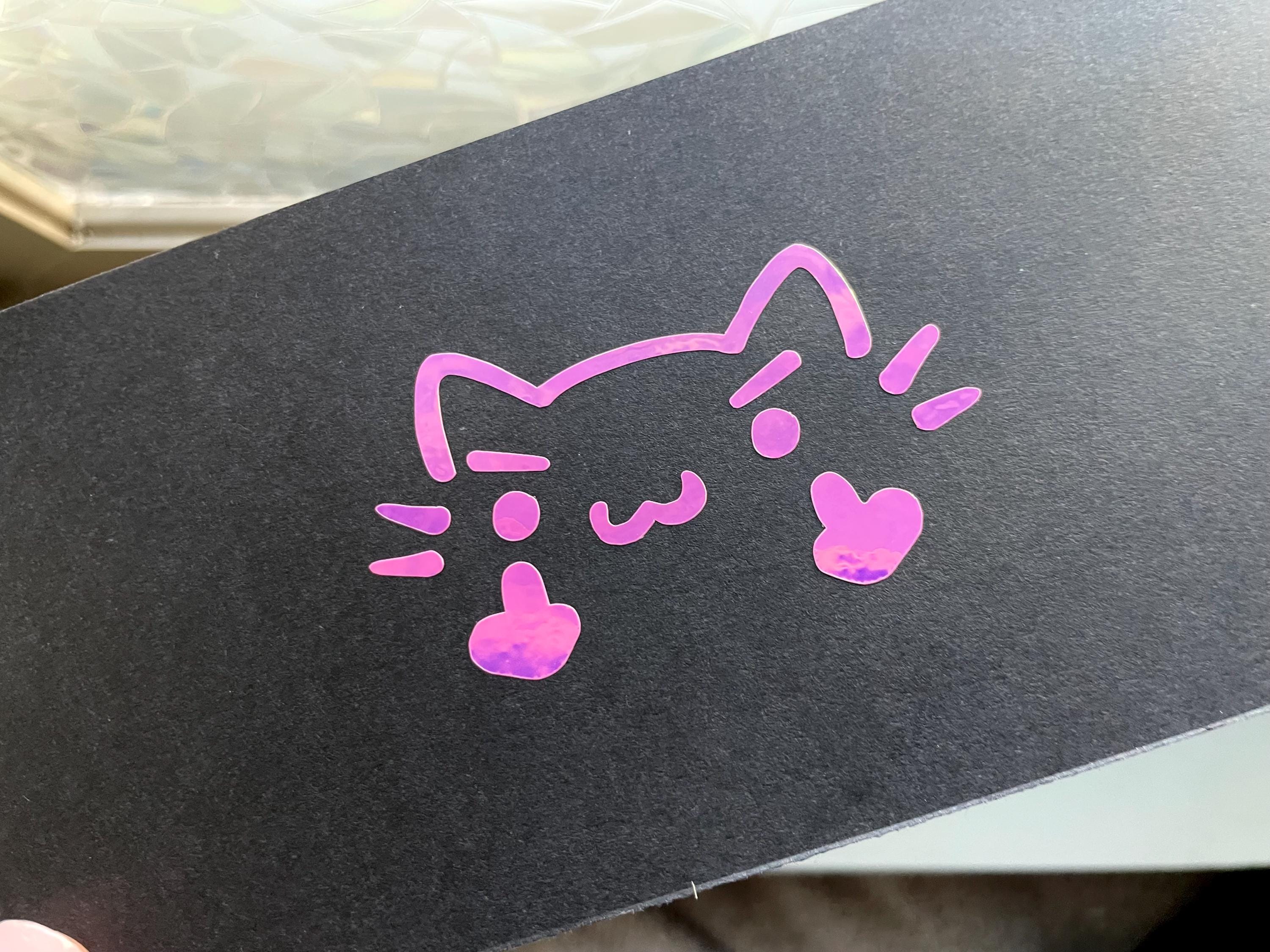 Naughty Kitty fingers up - Laptop notebook planner stationary Sticker, vehicle car window