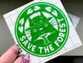 Save the Forest My Neighbor Totoro Vinyl Decal - cute Smokey The Bear decal - save our parks and forests