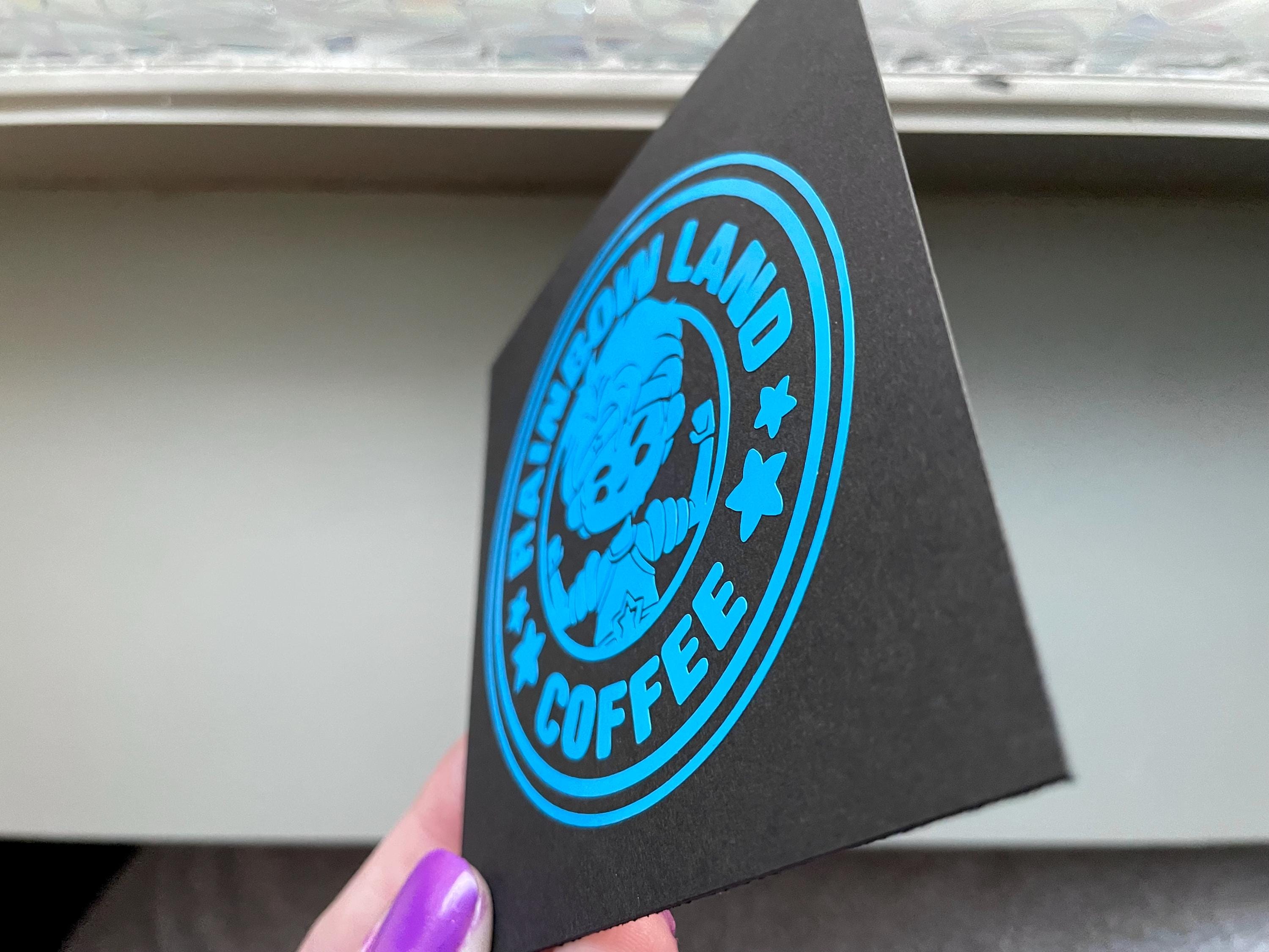 Buddy Blue Vinyl Decal: Rainbow Land Coffee Label