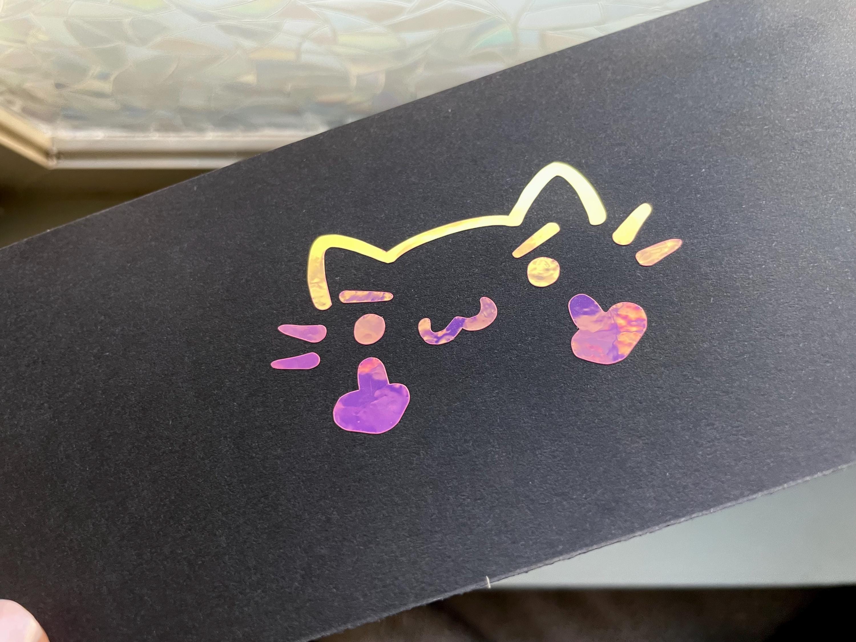 Naughty Kitty fingers up - Laptop notebook planner stationary Sticker, vehicle car window