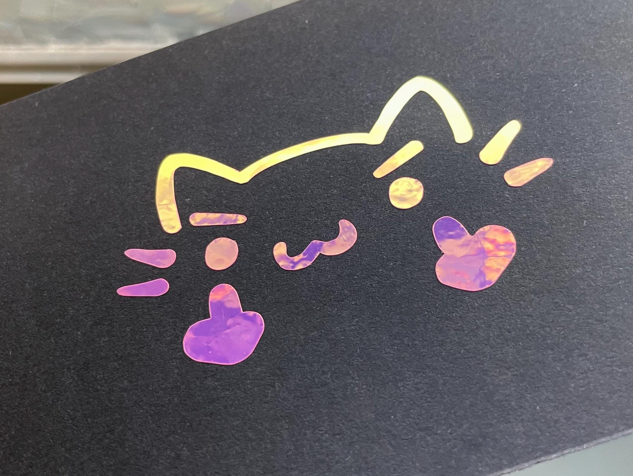 Naughty Kitty fingers up - Laptop notebook planner stationary Sticker, vehicle car window