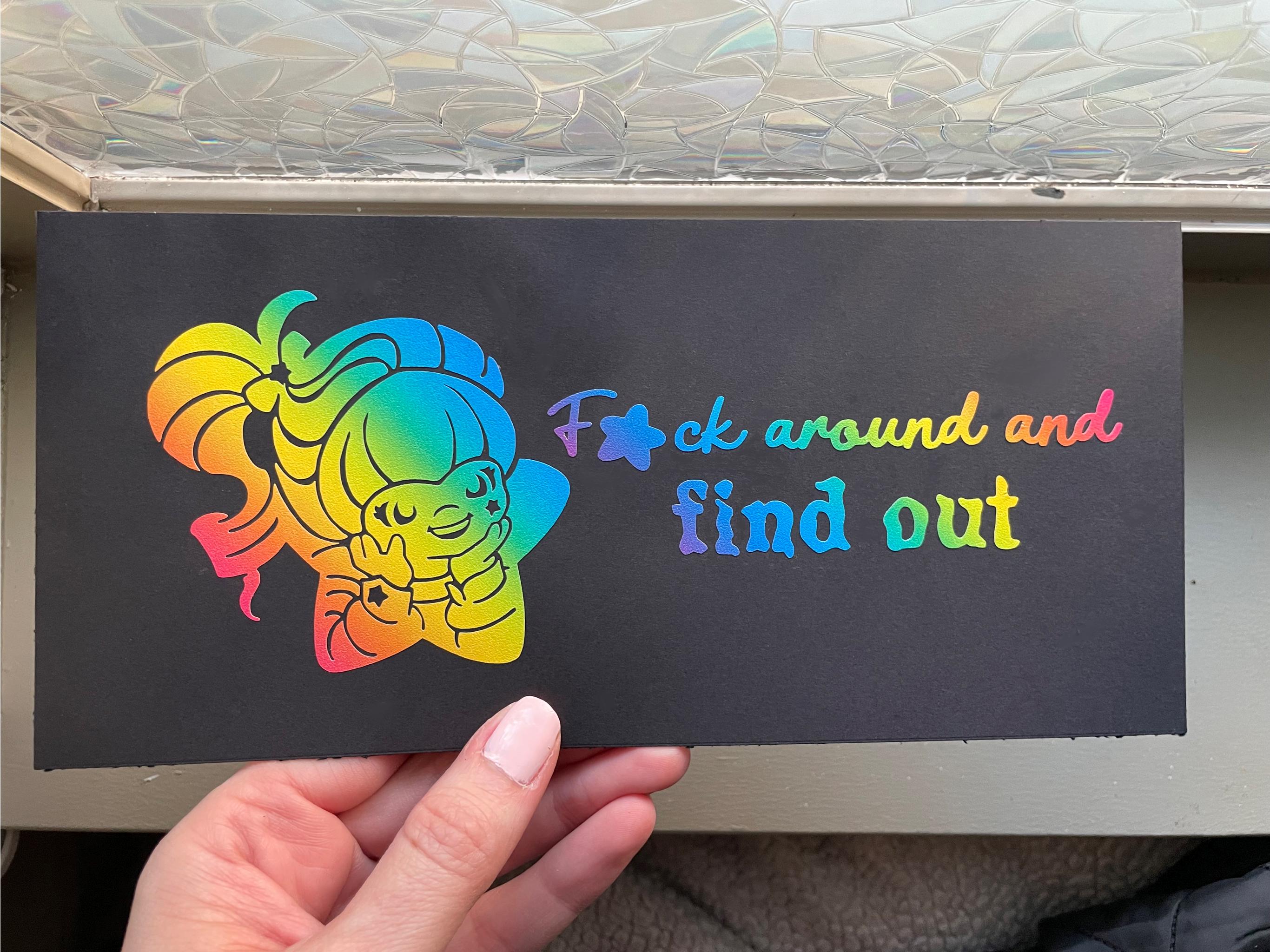 Rainbow Brite Vinyl Decal: FAFO Sarcastic Car Humor