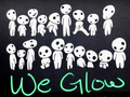 Kodama Princess Mononoke forest spirit decals, they glow in the dark! Cute for water bottles, notebooks, window stickers and more