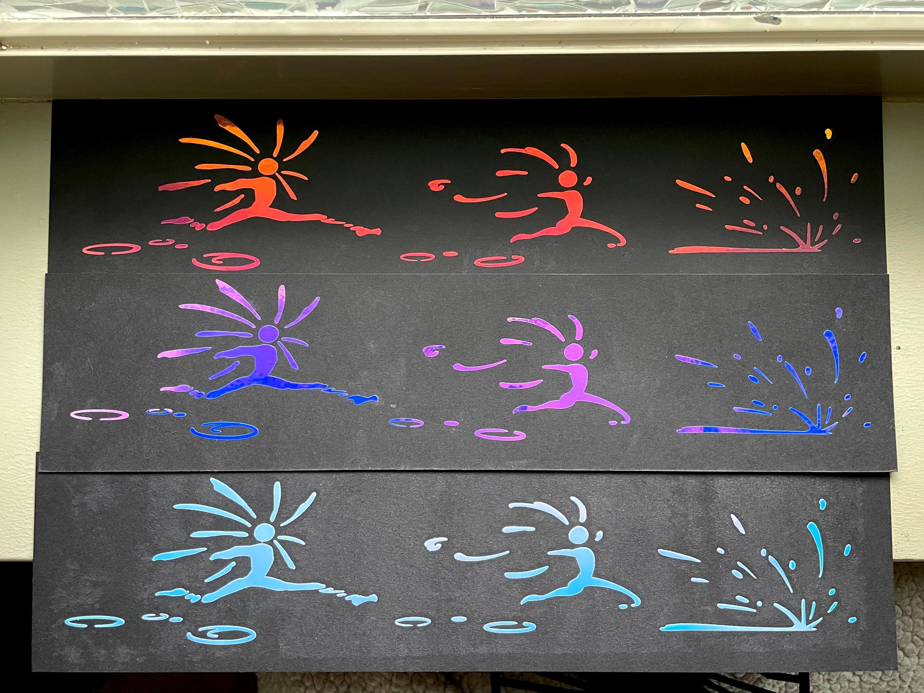 Howl's Moving Castle Vinyl Decal: Water running Star Children - 3pc set