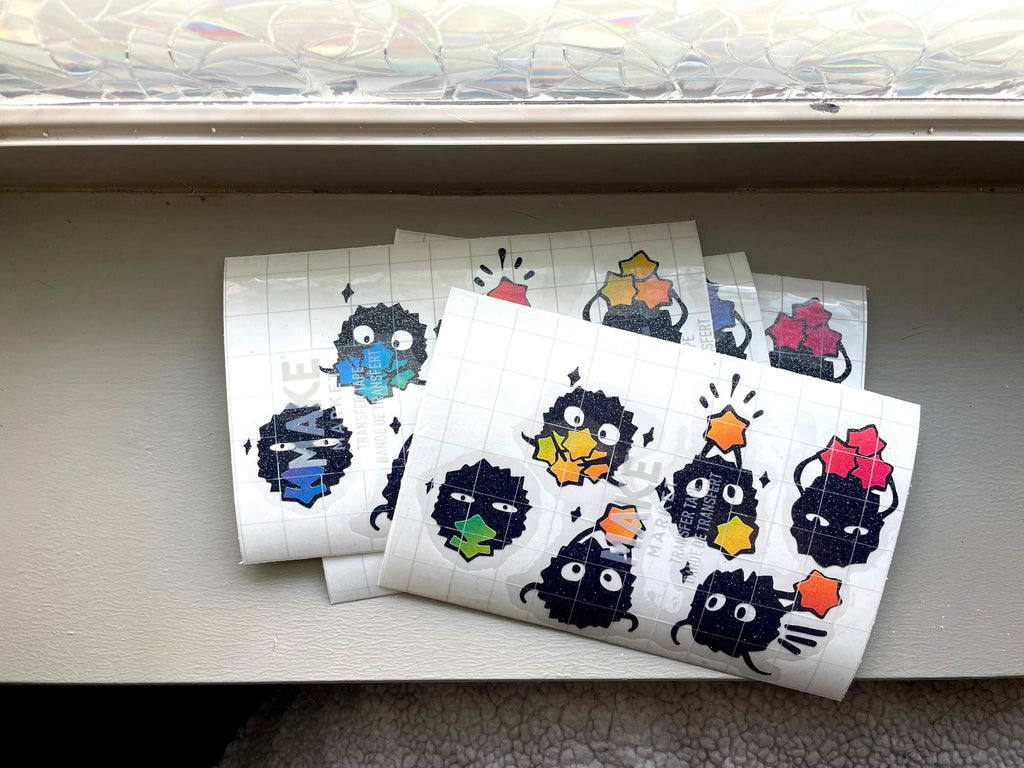 Soot Sprite Vinyl Decals: Spirited Away Glitter Stickers