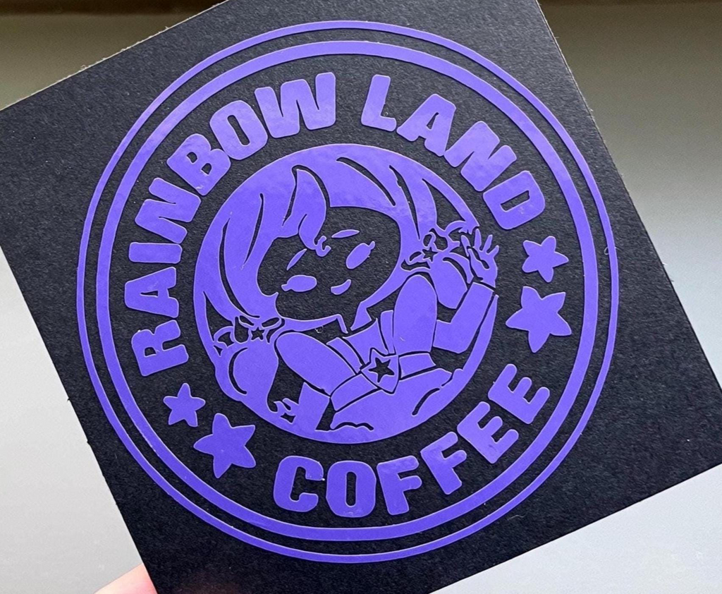 Indigo Rainbow Brite Vinyl Decal: Rainbow Land Coffee Label
