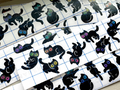 10 Cosmic Void Black Cat Vinyl Decals - Laptop notebook planner stationary Sticker, vehicle car window, adorable black cats for Halloween