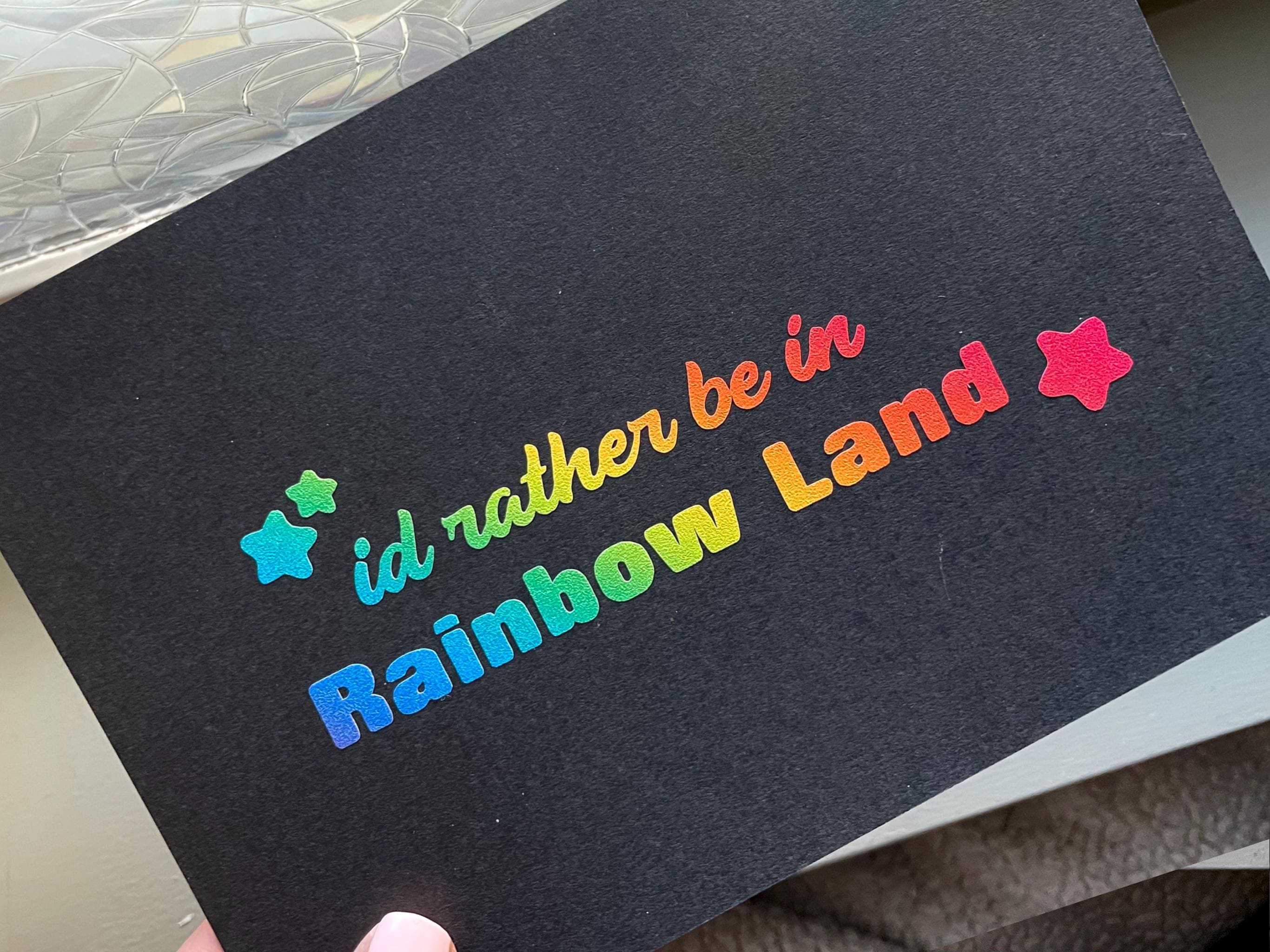 Rainbow Brite Vinyl Decal: I'd rather be in Rainbow Land Glitter Sticker