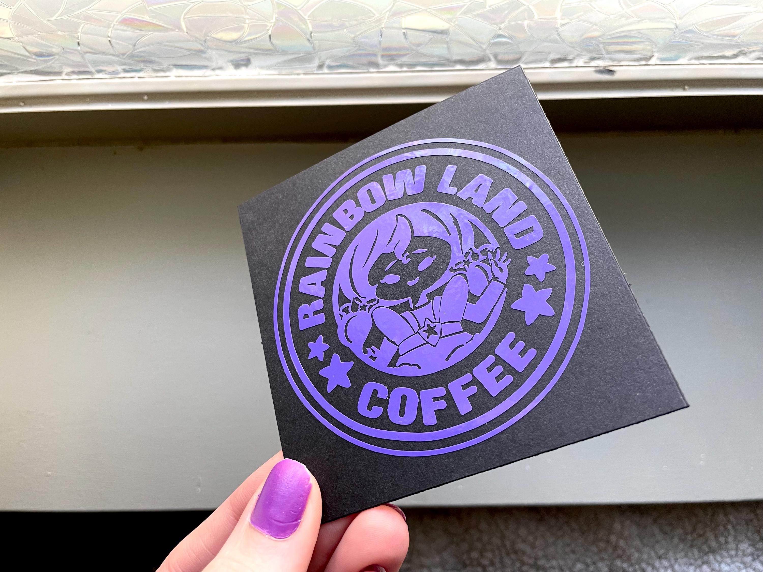 Indigo Rainbow Brite Vinyl Decal: Rainbow Land Coffee Label