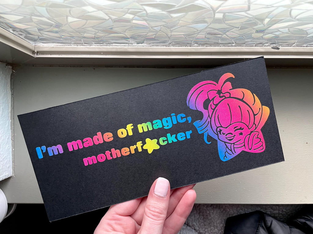 Rainbow Brite Vinyl Decal: I’m made of magic mf Sarcastic Car Humor