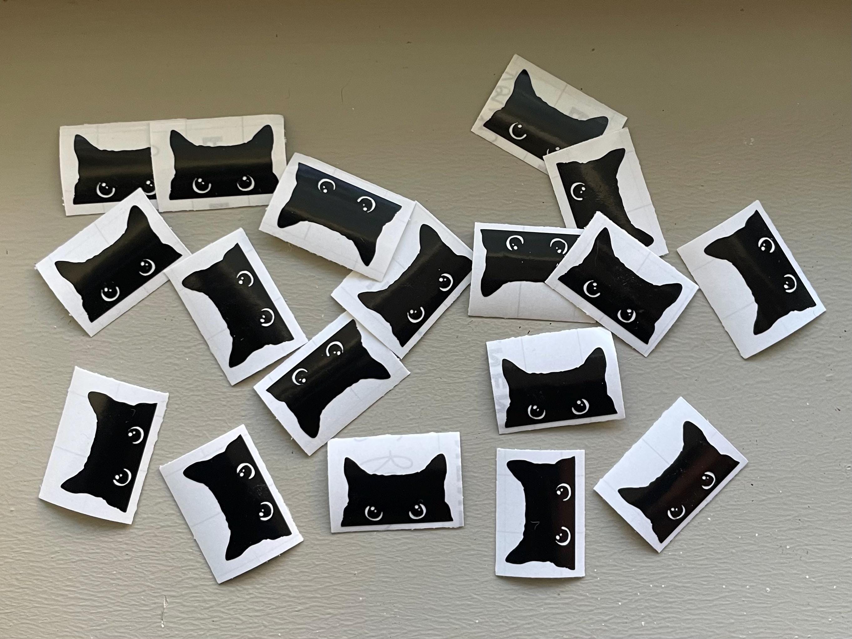 Smol Angry Black Cat Sticker: Funny Mirror Decal
