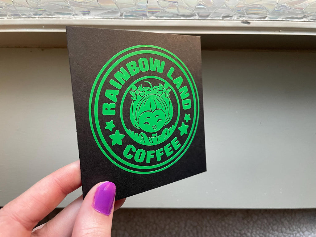Patty O'Green Vinyl Decal: Rainbow Brite Coffee Label