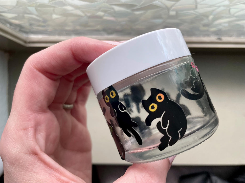 10 Cosmic Void Black Cat Vinyl Decals - Laptop notebook planner stationary Sticker, vehicle car window, adorable black cats for Halloween