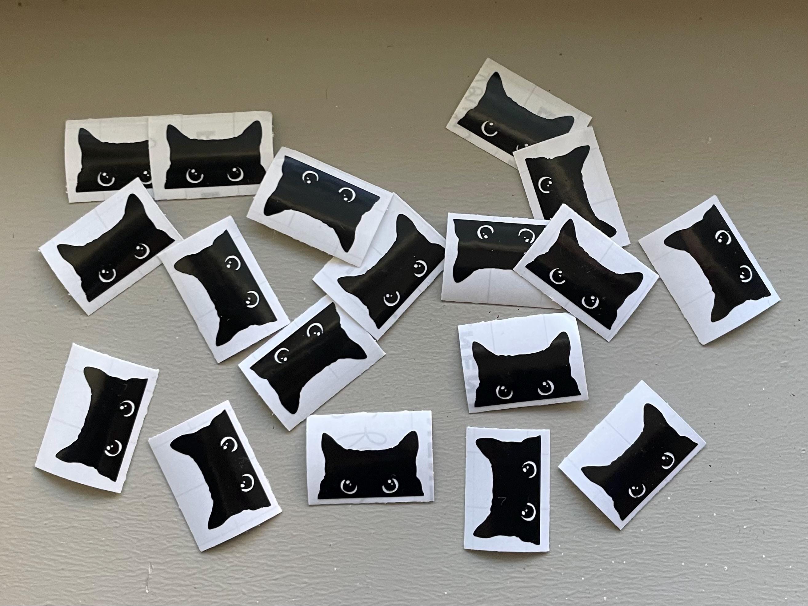 Smol Angry Black Cat Sticker: Funny Mirror Decal
