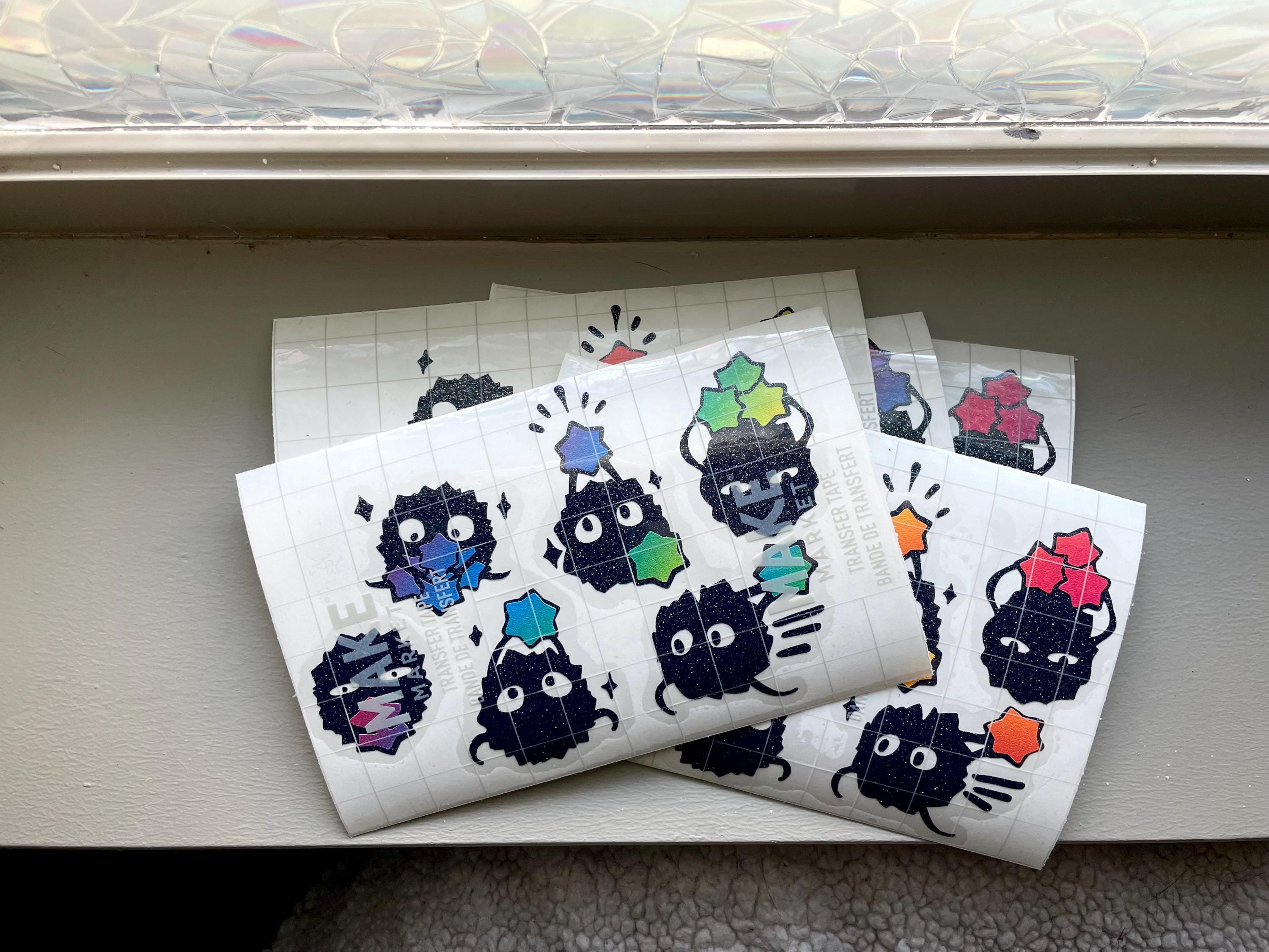 Soot Sprite Vinyl Decals: Spirited Away Glitter Stickers